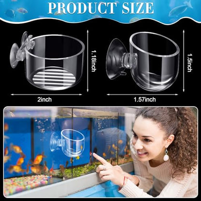 30 Pack Aquatic Plant Cups with Hole Acrylic Aquatic Plant Pot with Suction Cups Transparent Suction Cup Planter Fish Tank Plant Holder for Aquarium Aquascape Decoration, 2 Styles