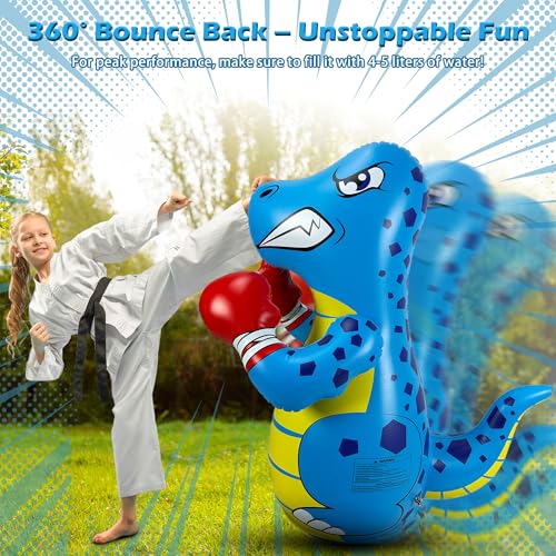 Punching Bag for Kids with Pump, 47 Inch Kids Punching Bags 3-8