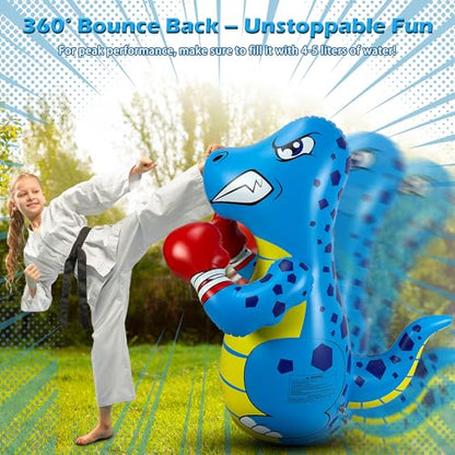 Punching Bag for Kids with Pump, 47 Inch Kids Punching Bags 3-8