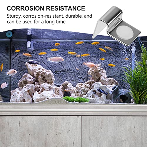 Suxgumoe Aquarium Cover Clips, 4 Pcs 6mm / 8mm / 10mm / 12mm Stainless Steel Fish Tank Glass Cover Clip Support Holder Universal Lid Clips for Rimless Aquariums (12mm)