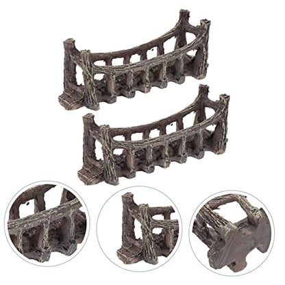 2pcs Resin Bridges Fish Tank Decor Aquatic Bridge Betta Tank Accessories