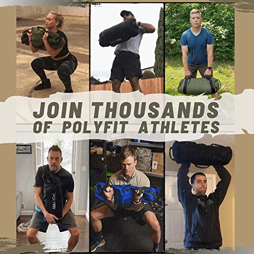 Polyfit Classic Sandbag - Workout Sandbag with 8 Gripping Handles - color: GREEN, size: Large (50-125lbs)