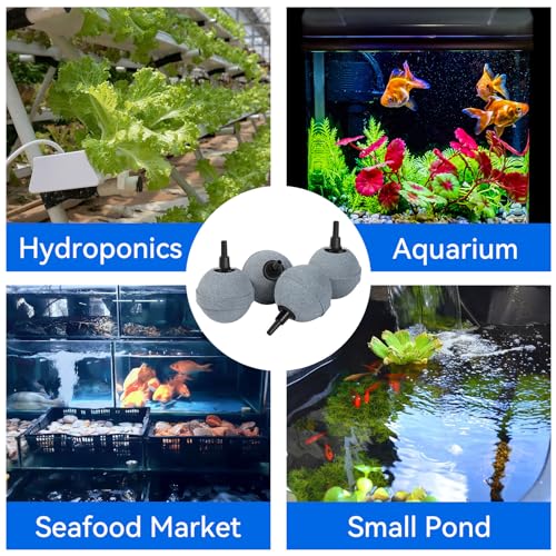 AQUANEAT Air Stones for Ponds 2 Inch, Long Lasting Aerator Oxygen Diffuser, Air Pump Accessories for Aquariums, Fish Tanks, Hydroponics and DWC Reservoirs 4 Pack - size: 4 pcs
