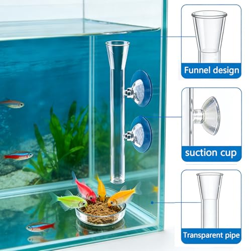 Aquarium Feeder, Transparent Feeding Tube with Suction Cup, Suitable for Fish, Shrimp, Crabs and Other Aquarium Supplies