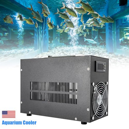 Aquarium Chiller Water Fish Shrimp Tank Cooler Cooling Machine Constant Temperature System Digital Tube Code Display Screen for Aquariums Seafood Markets Supermarkets Aquaculture (60L/15Gal)