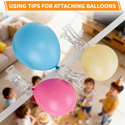 10 Pack Balloon Arch Clips, Large Clear Spring Clamps for Backdrop, 3.5'' Plastic Clips Supplies for Birthday Decoration Accessories Beach Towels Crafts Swimming Pool Photography Studios