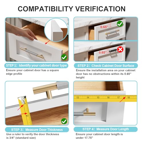 4 Pack Cabinet Protectors for Kitchen Cabinets, 18" Length Clear Cabinet Door Protector Edge Guard 3/4" Thick for Kitchen Drawer Fronts, Slip-On Plastic Edge Guard to Protect Sink & Trash Drawer