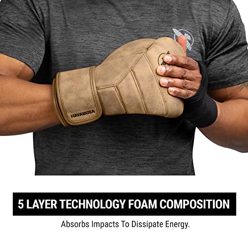 Hayabusa T3 LX Leather Boxing Gloves | Leather Boxing Gloves, Training Gloves Men and Women, Sparring Gloves, Heavy Bag Gloves, 16oz Boxing Gloves, Muay Thai Gloves - color: Tan, size: 14oz