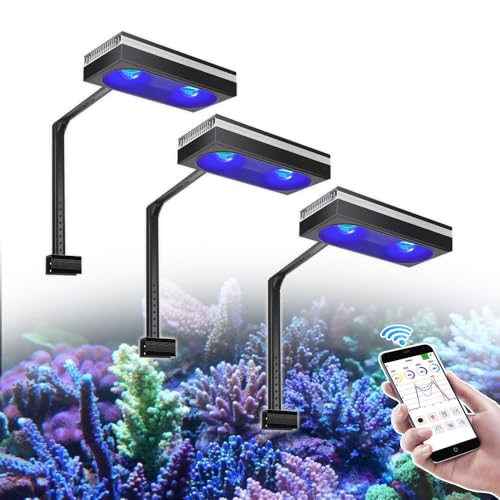 3X RL180 LED Coral Reef Aquarium Lights with Arm Kit for Saltwater Reef Fish Tanks 72inch 180CM 6ft, 180gal, Full Spectrum Led Lights for Reef Tank - color: Black, size: With Arm Kit