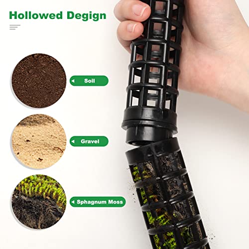 Moss Pole for Climbing Plants Monstera, Indoor Plant Supports, Plastic Moss Stick, Plant Stake for Garden, Extension Aid Climbing Rob (Black, 2pcs 10inch) - size: 2pcs 10inch