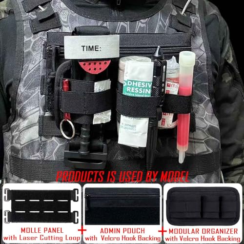 6 Piece Tactical Bag Insert Pack, Modular Elastic Loop Panel Organizers Pouch Insert Attachment with Hook Backed Fastener for Backpack Accessories