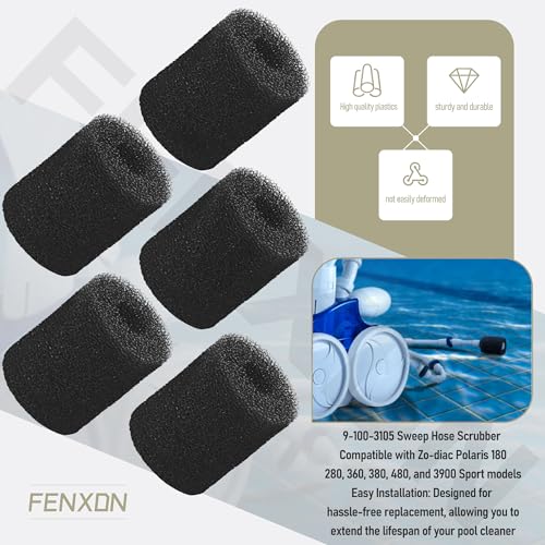 2 Pack 9-100-1018 Pool Cleaner Bag Collar Compatible with Polaris Pool Cleaners Model 180 280 380 480 3900 Bag Collar and Sweep Hose Scrubber Replacement Set