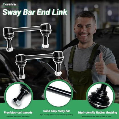 K750185 2PCS Front Stabilizer Sway Bar End Links Fit for Hummer 2006 2007 2008 2009 2010 H3, Compatible With Hummer 2009 2010 H3T - size: K750185-2PC