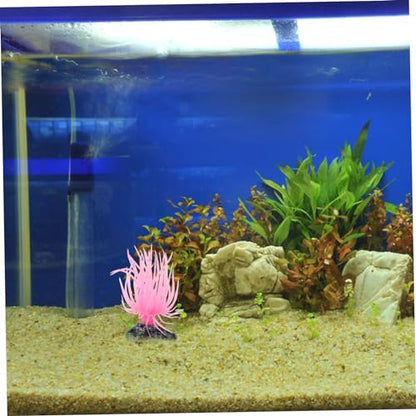 balacoo Artificial Reef Decor Aquarium Accessories Soft Fake Coral Ornament with Base for Stable Fish Tank Decoration