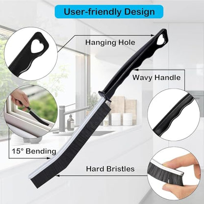 11PCS Crevice Cleaning Brush Set - Hard Bristle Crevice Cleaning Brush Tool, Multifunctional Gap Scrub Brush for Home, Bathroom, Kitchen, Window Track, Bathtub, Vehicle, Faucets, Bowl, Teapot, Cup Use