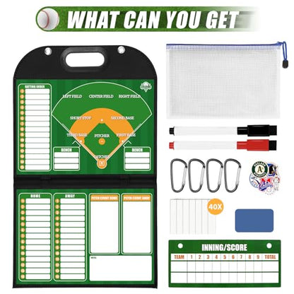 Magnetic Coaching Board Foldable Dugout Display with Carry Handle - style: Baseballl