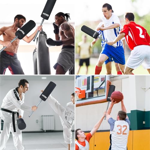 Inflatable Blocking Pads, 2 Pack for Football & Basketball Training | Padded defense training equipment with pugil sticks for football, basketball, lacrosse, boxing and martial arts practice