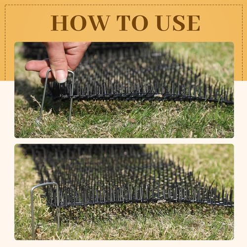 Hmyomina 8.2FT Cat Scat Mat for Cats - Anti-Digging Prickle Strips to Repel Cats, Include 6 Staples, Humane & Easy to Install Outdoor/Indoor Spike Mat