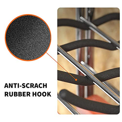 TORACK Garage Tool Organizer Hooks, 4-Pack Heavy-Duty 12" Steel Wave Hooks | Wall Mount Garage Storage Utility Hook for Car Tires, Ladder, Chairs, Power tools, Garden tools - size: 4-Pack 12" Wave Hooks