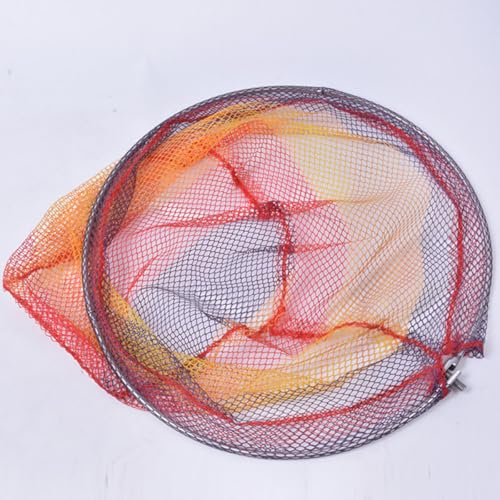 Cabilock Foldable Stainless Steel Fishing Net Head with Nylon Mesh Portable Replacement Fish Landing Net for Outdoor Catching for Freshwater and Saltwater Fishing