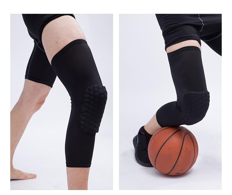 BaronHong Hex Knee Sleeve Compression Pads Knee Pads Wrestling Brace Leg Honeycomb Pad for Volleyball Basketball Adult Youth - color: Black, size: X-Small