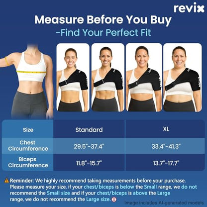 REVIX Shoulder Ice Pack Wrap for Rotator Cuff, Solid Gel Cold Sleeve - size: Standard, style: Basic