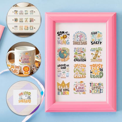 Rngmsi UV DTF Cup Wrap - 25 Pcs Christian Baby UV DTF Stickers for 16 OZ, Cute Animals Waterproof UVDTF Transfer Decals for Cups Glasses Mug DIY Crafts - style: Christian Baby