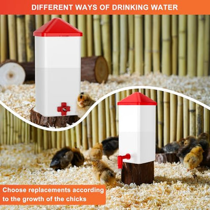 ZenxyHoC Baby Chick Waterer 0.26 Gal with Versatile- and Horizontal Nipple Drinker