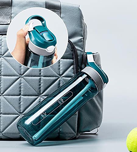 25oz Tritan Sports Water Bottle with Straw & Clip, BPA Free - color: Green