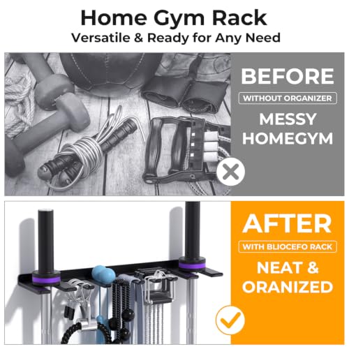 Home Gym Accessories Storage Rack Wall Mount with Heavy Duty Hooks | Home Gym Equipment Storage Rack for Resistance Bands,Cable Attachments,Lifting Belts,Jump Ropes,Chains - size: Large 1 Pack