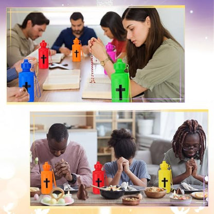 Bokon 18 Pack Church Cross Theme Water Bottles Bulk Sunday School Gift - style: Christian