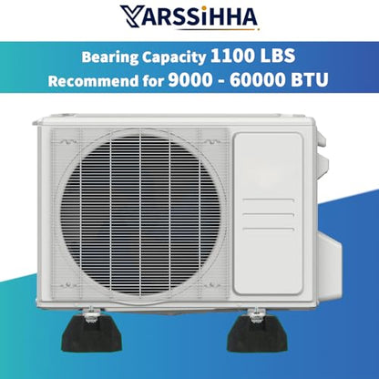4pcs Mini Split Rubber Base Pad for 9000-60000 BTU Ductless Air Conditioner Heat Pump, Heavy Duty Anti-Vibration Mini Split Mounting Pad, Floor Mount Base Kit - style: 4 pcs, 9000-60000 BTU