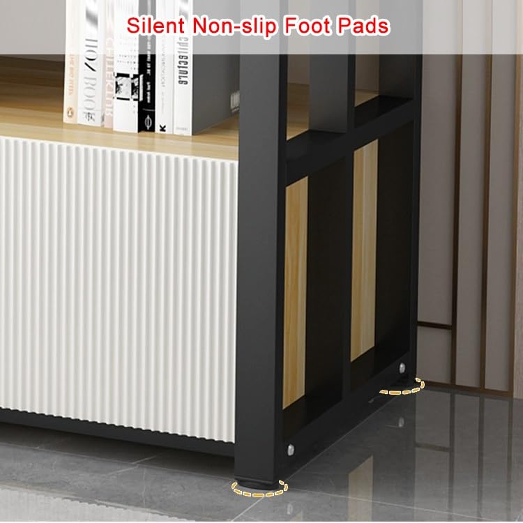 Aquarium Stand, Fish Tank with Tools Organizer, 3 Tier Breeder with Storage Cabinet, Heavy Duty Metal Frame for Long(White,100x30x70cm/39x12x27.5")