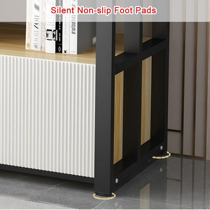 Aquarium Stand, Fish Tank with Tools Organizer, 3 Tier Breeder with Storage Cabinet, Heavy Duty Metal Frame for Long(White,100x30x70cm/39x12x27.5")