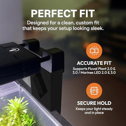Aquarium Light Risers for Fluval Plant & Marine 3.0 & 2.0 LED | Heat-Resistant Polymer Stand | Toolless Easy Install (4-Inch) - size: 4-Inch