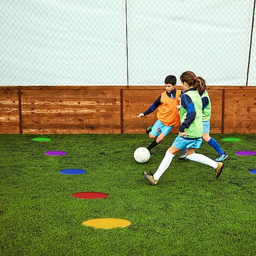 9 Inch Non Slip Rubber Agility Markers,Flat Field Cones Floor Dots for Soccer Basketball Sports Speed Agility Training and Drills(5Pcs,with Net Bag)