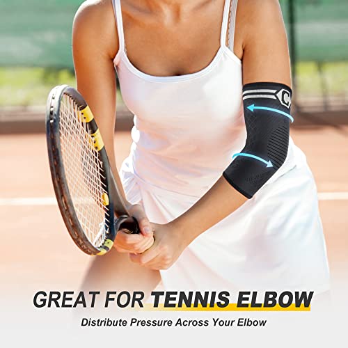 CAMBIVO 2 Pack Elbow Brace Compression Sleeve, Tennis & Golfer's Elbow - color: Grey, size: Small