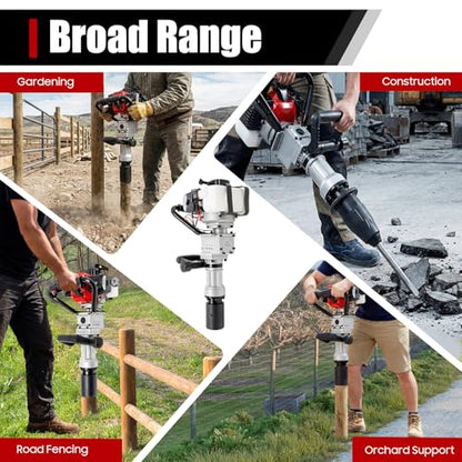 Bepritm Gas Powered T Post Driver, 32.7CC 2-Stroke Fence Post Pile Driver Gasoline Piling w/Conversion Head and Two Sleeves, 7000RPM Portable Petrol Piledriver (32.7CC 2 Stroke Style A) - color: 32.7cc 2 Stroke Style a