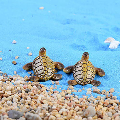 10 Pcs Resin Beach Sea Turtle Miniature Figurine, Fish Tank Decoration Fairy Garden Dollhouse Landscape Decor Ornament
