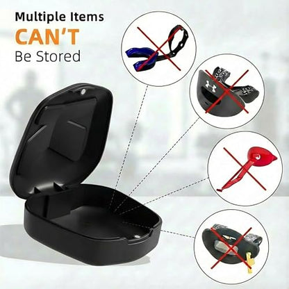 ARGOMAX Mouth Guard Case with Clip, Ventilated Hard Shell - color: Black+white.