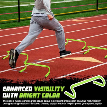 Gemscream 5 Pcs Speed Agility Training Hurdles Detachable Durable Equipment Plyometric and All Purpose Speed Training Hurdle Equipment for Athletes Soccer Basketball - color: Green, size: 6 Inch