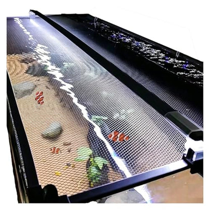 Magnetic Fish Tank Lids，DIY Fish Tank Lid Replacement，Cuttable Aquarium Lids, Terrarium Lid Aquarium Hood，Prevents Jumping and Reptile Escapes(130x50CM/51.18x19.69in)