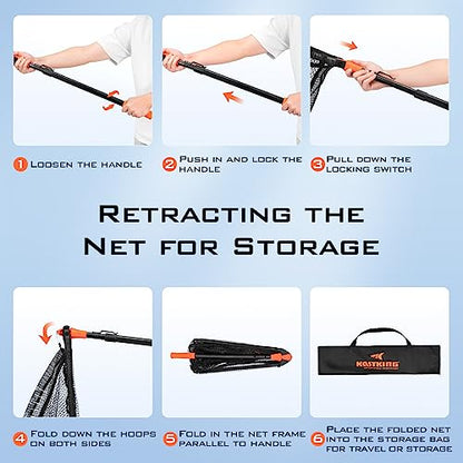KastKing Pontus Fishing Net, Foldable & Lightweight Landing Net with Built in Length Scale, Strength Aluminum Handle, Fishing Gear and Gift for Men - style: Hoop Size: 23"(extendable)