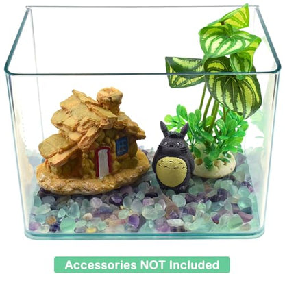 Decorative Crystal Pebbles, 1 Lb/460g (Fill 0.9 Cup) Natural Quartz Stones Aquarium Gravel Sea Glass Rock Sand for Fish Turtle Tank/Air Plants Decoration