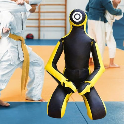 MMA Training Dummy for Grappling and Boxing, Unfilled Practice Tool, Yellow 68.8 inch