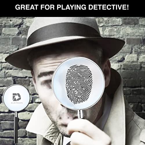 Classic Handheld Magnifying Glass - Portable Compact Design for Travel, and 3" Glass Lens with 3X Magnification for Reading Small Print, and Hobbyists, Black, (SON-DP-8119)