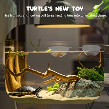 Turtle Toys for Aquatic Turtle Tank Accessories, Turtle Brush with Suction Cup, 4 Turtle Toy Balls Turtle Aquarium Accessories, Turtle Accessories for Tank