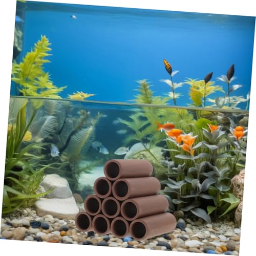 2Pcs Pottery Shrimp Breeding Shelter Durable Aquarium Hiding Place Optimal Shrimp Habitat Decor Easy Install Spawning Tube for Fish Tank