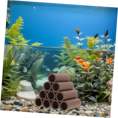 2Pcs Pottery Shrimp Breeding Shelter Durable Aquarium Hiding Place Optimal Shrimp Habitat Decor Easy Install Spawning Tube for Fish Tank