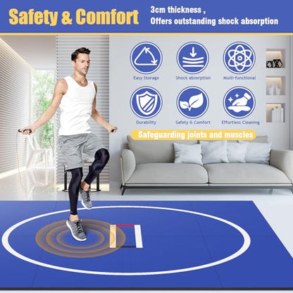 3M X 3M Jiu Jitsu Wrestle Mats Wear Resist Gymnastics Training Mat Anti-Slip Multi-Functional Training Blankets for Grappling Martial Art Boxing Judo